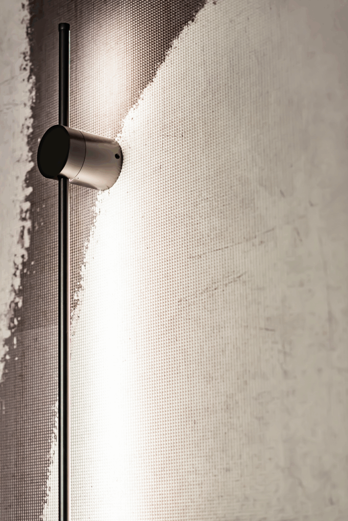 Dettaglio della texture tridimensionale di Acoustic Fiber con luce radente
