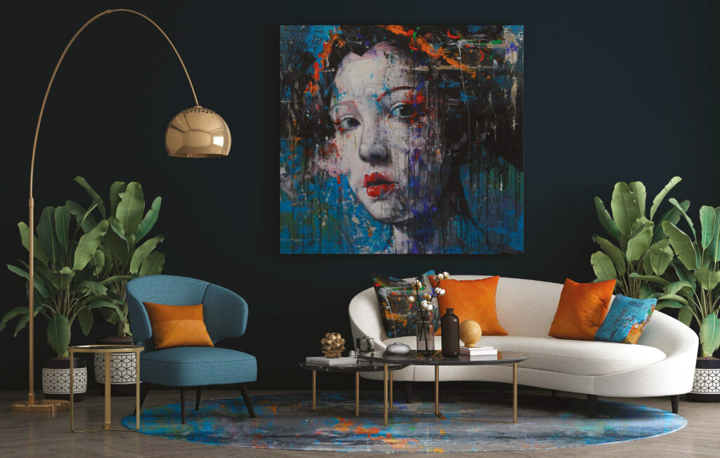 Quadro Michelino Iorizzo in ambiente living – Painting Collection