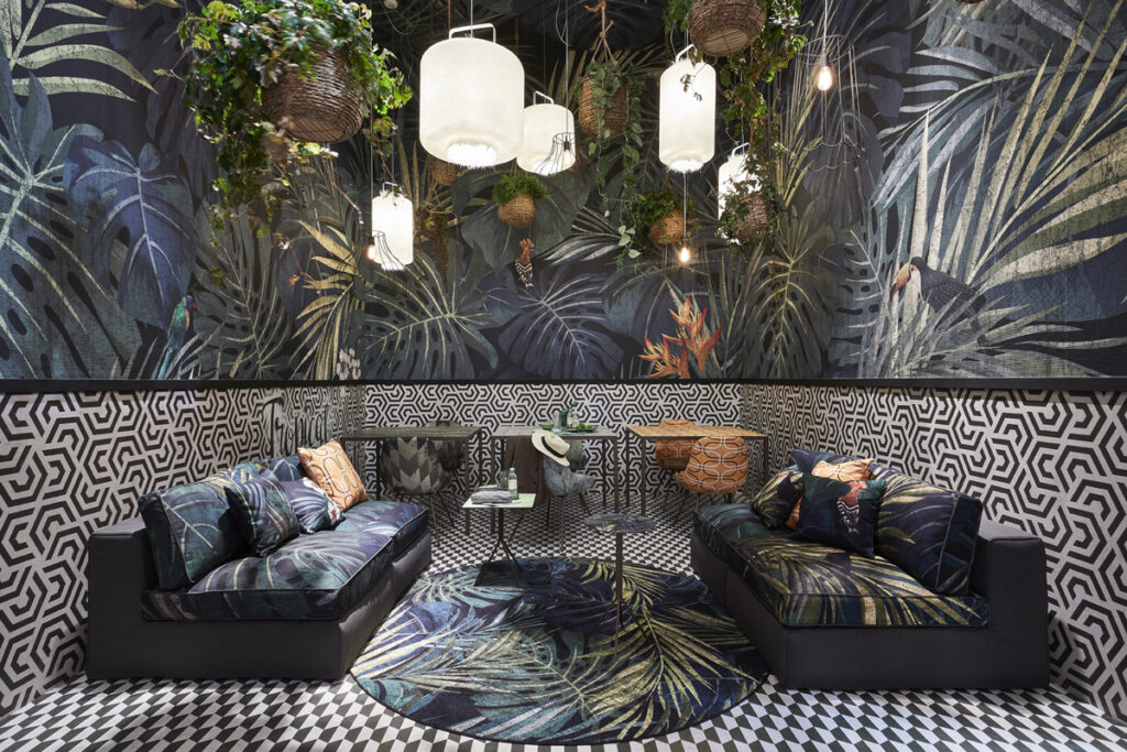 Progetto cafè con materiali Momenti e rivestimenti tecnici